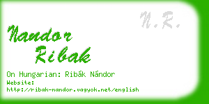 nandor ribak business card